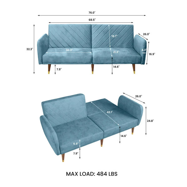 Senrob 36.3'' Upholstered Reclining Sleeper Sofa | Wayfair